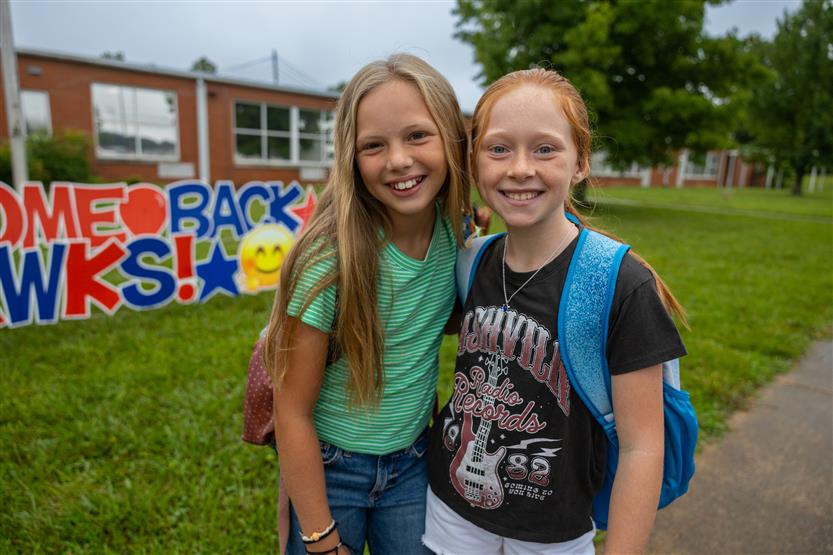 People smile on the first day of school